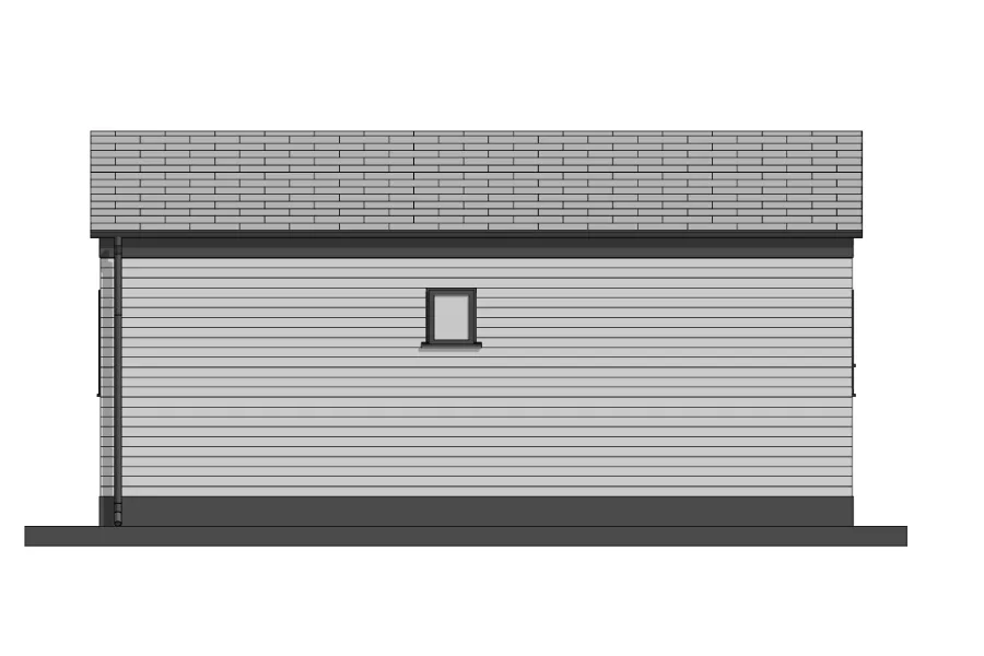 2d drawing of a 2 bed modular unit from a rear angle