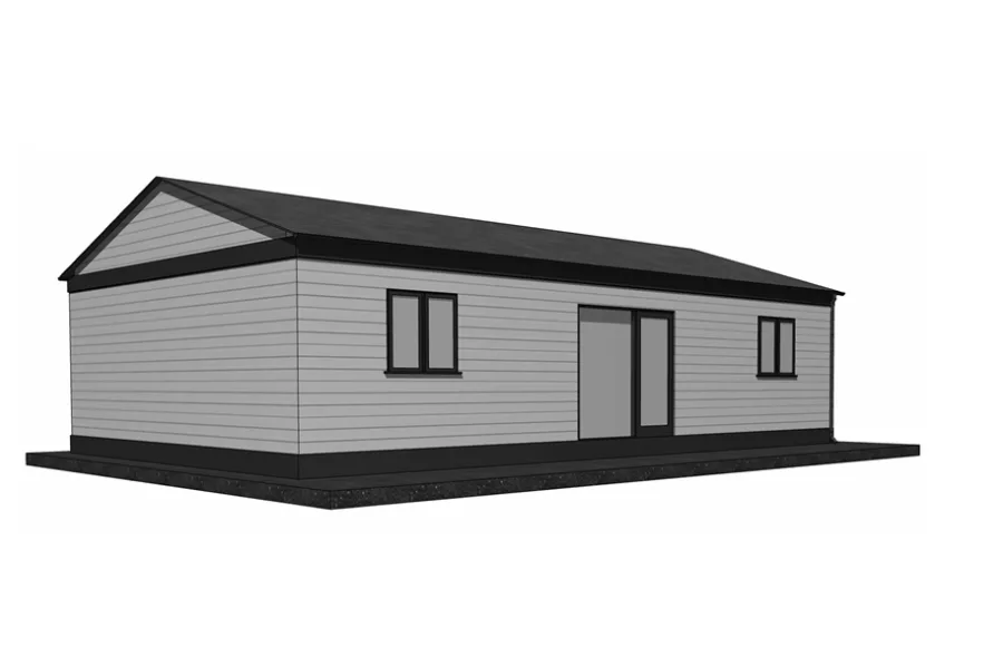3d render of 3 bed residential modular unit